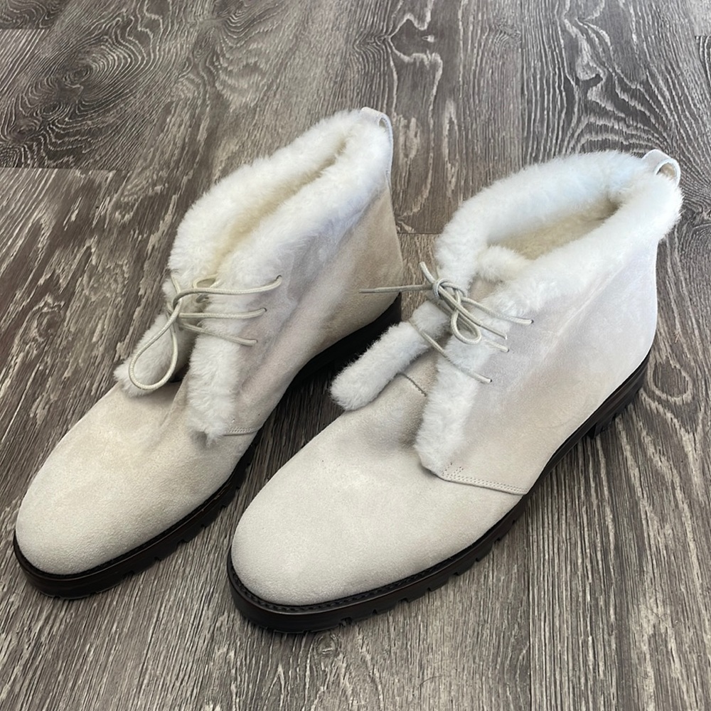 NEW Manolo Blahnik Suede Shearling Boots